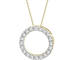 Zawieszka z żółtego złota z brylantami laboratoryjnymi - koło - 0,32 ct - próba 585