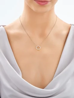 Zawieszka z żółtego złota z brylantami laboratoryjnymi - koło - 0,32 ct - próba 585