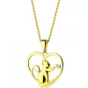 Zawieszka z żółtego złota z brylantem - kot, serce - 0,008 ct - próba 375