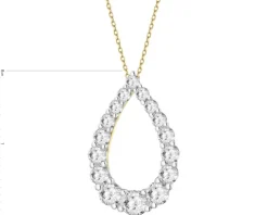 Zawieszka z żółtego złota z brylantami laboratoryjnymi - 1,00 ct - próba 585