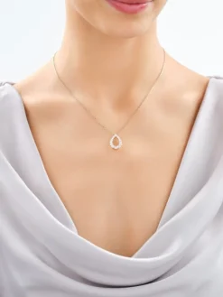 Zawieszka z żółtego złota z brylantami laboratoryjnymi - 1,00 ct - próba 585