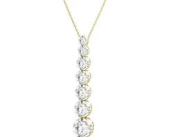 Zawieszka z żółtego złota z brylantami laboratoryjnymi - 1,00 ct - próba 750