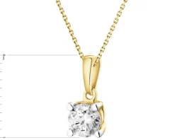 Zawieszka z żółtego złota z brylantem laboratoryjnym - 0,25 ct - próba 585