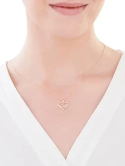 Zawieszka z żółtego złota z brylantami - serce - 0,12 ct - próba 585