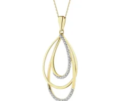 Zawieszka z żółtego złota z brylantami - 0,20 ct - próba 585