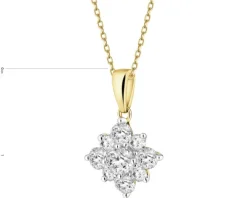 Zawieszka z żółtego złota z brylantami laboratoryjnymi - 0,50 ct - próba 585