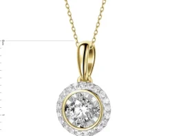 Zawieszka z żółtego złota z brylantami - serce - 0,21 ct - próba 585