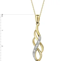 Zawieszka z żółtego złota z brylantami - 0,02 ct - próba 585