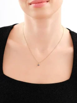 Zawieszka z żółtego złota z czarnym brylantem - 0,49 ct - próba 585