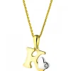 Zawieszka z żółtego złota z diamentem - litera K - 0,004 ct - próba 375