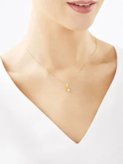 Zawieszka z żółtego złota z diamentem - litera K - 0,004 ct - próba 375