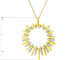 Zawieszka z żółtego złota z diamentami - 0,15 ct - próba 585