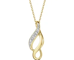 Zawieszka z żółtego złota z diamentem - 0,005 ct - próba 585