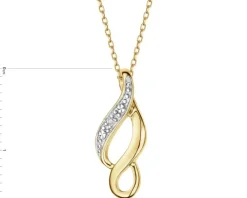 Zawieszka z żółtego złota z diamentem - 0,005 ct - próba 585