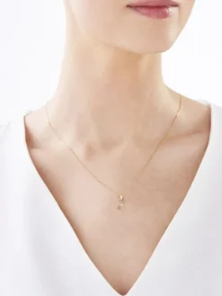Zawieszka z żółtego złota z diamentem - litera J - 0,004 ct - próba 585