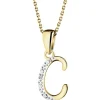 Zawieszka z żółtego złota z diamentem - litera C - 0,003 ct - próba 375