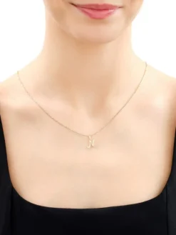 Zawieszka z żółtego złota z diamentem - litera N - 0,004 ct - próba 585