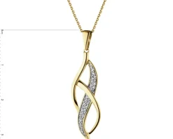 Zawieszka z żółtego złota z diamentami - 0,08 ct - próba 585