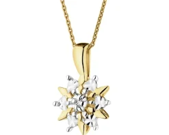 Zawieszka z żółtego złota z diamentem - 0,005 ct - próba 585