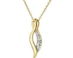 Zawieszka z żółtego złota z diamentem - 0,004 ct - próba 375