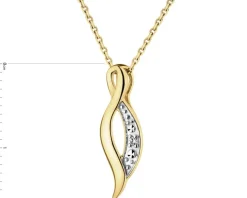 Zawieszka z żółtego złota z diamentem - 0,004 ct - próba 375