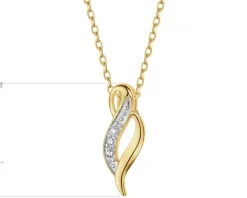 Zawieszka z żółtego złota z diamentem - 0,004 ct - próba 375