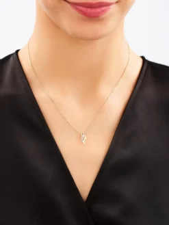 Zawieszka z żółtego złota z diamentem - 0,004 ct - próba 375