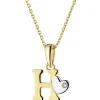 Zawieszka z żółtego złota z diamentem - litera H - 0,004 ct - próba 375