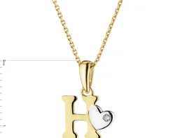Zawieszka z żółtego złota z diamentem - litera H - 0,004 ct - próba 375