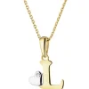 Zawieszka z żółtego złota z diamentem - litera L - 0,004 ct - próba 375