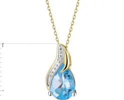 Zawieszka z żółtego złota z diamentem i topazem - próba 375