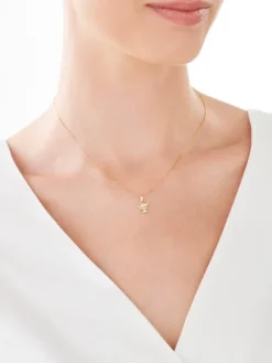 Zawieszka z żółtego złota z diamentem - aniołek - 0,003 ct - próba 375