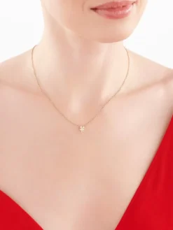 Zawieszka z żółtego złota z diamentami - koniczyny - 0,02 ct - próba 375