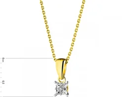 Zawieszka z żółtego złota z diamentem - 0,003 ct - próba 375