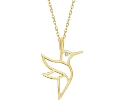 Zawieszka z żółtego złota z diamentem - koliber - 0,004 ct - próba 375