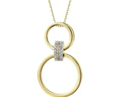 Zawieszka z żółtego złota z diamentami - koła - 0,05 ct - próba 375