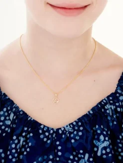 Zawieszka z żółtego złota z diamentem - litera L - 0,003 ct - próba 585