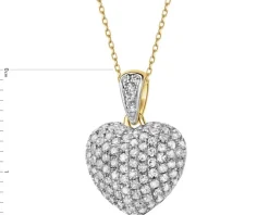 Zawieszka z żółtego złota z diamentami - serce - 0,36 ct - próba 585