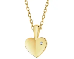 Zawieszka z żółtego złota z diamentem - serce - 0,002 ct - próba 585