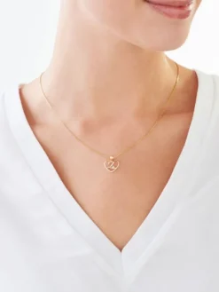 Zawieszka z żółtego złota z diamentem - litera Z, serce - 0,005 ct - próba 375