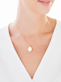 Zawieszka z żółtego złota z diamentem - puzderko - 0,005 ct - próba 375