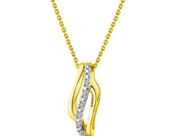 Zawieszka z żółtego złota z diamentami - 0,02 ct - próba 585