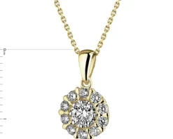 Zawieszka z żółtego złota z diamentami - 0,33 ct - próba 585