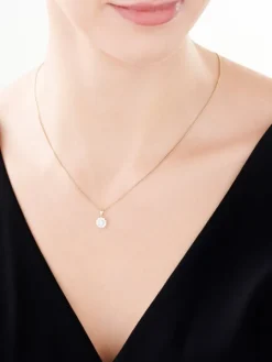 Zawieszka z żółtego złota z diamentami - 0,33 ct - próba 585