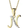 Zawieszka z żółtego złota z diamentem - litera N - 0,003 ct - próba 375