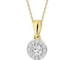 Zawieszka z żółtego złota z diamentami - 0,25 ct - próba 585