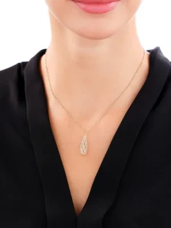 Zawieszka z żółtego złota z diamentami - 0,05 ct - próba 585