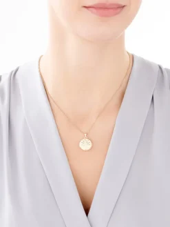 Zawieszka z żółtego złota z diamentami - puzderko - drzewko - 0,01 ct - próba 375