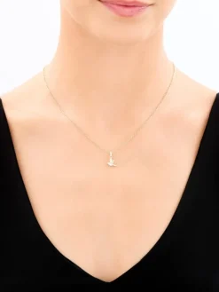 Zawieszka z żółtego złota z diamentami - koliber - 0,01 ct - próba 375