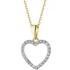 Zawieszka z żółtego złota z diamentami - serce - 0,10 ct - próba 585
